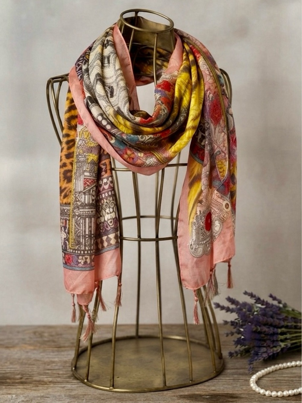 Vibrant Multicolor Art-Print Sarong Beach Wrap